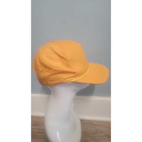 Vintage 80s Chapeaux USA Snapback Hat Yellow Rope Cap Green Underbrim Made in... - Picture 4 of 9